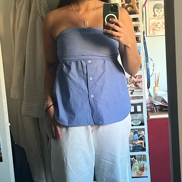 Zara strapless button up top - Picture 1 of 4